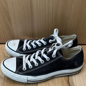 Converse Black Low-Top Canvas Sneakers with White Accents